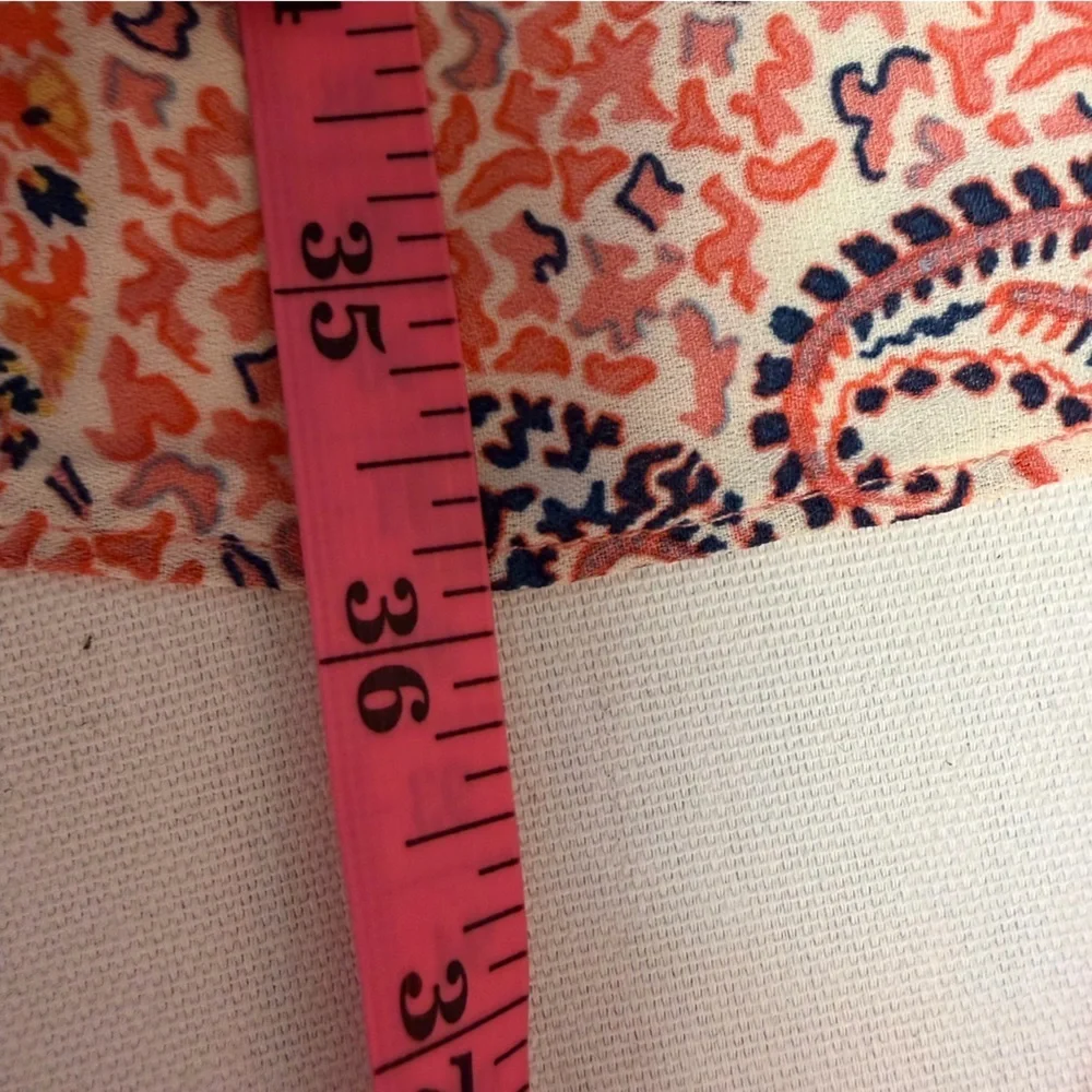 Max Studio Floral Pink Blue Paisley Button Front Detail Tiered Boho Maxi Skirt L